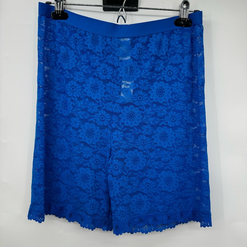 Smoothez by Aerie High Waisted Boyshort Size XL Royal Blue Floral Lace NWT